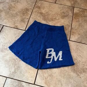 boohooMAN Boxy Fit Fluffy Boucle BM Knitted Shorts Cobalt Blue